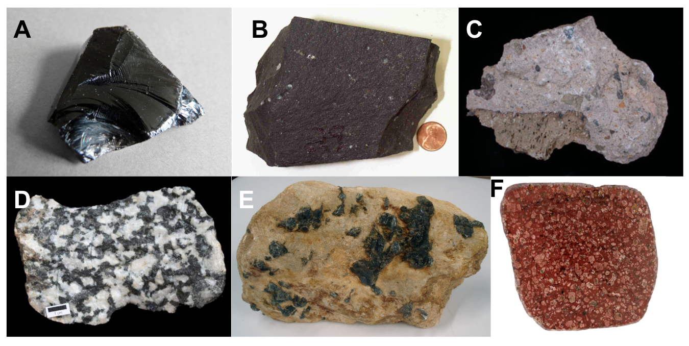 examples of igneous rocks sedimentary and metamorphic