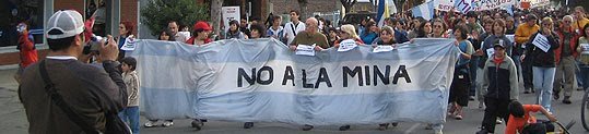 A demonstration against opening a gold mine in Esquel, Chile.